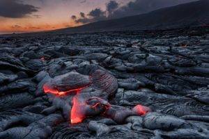 lava, Rocks, Mountains, Burning, Landscape, Nature