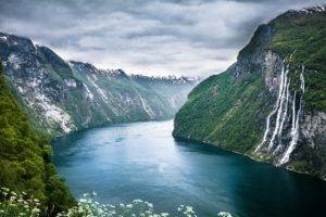 nature, Landscape, Mountains, Geiranger, Fjord, Norway