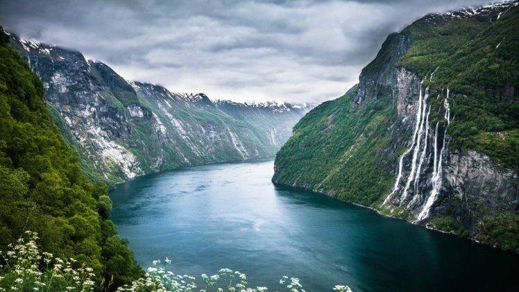 nature, Landscape, Mountains, Geiranger, Fjord, Norway HD Wallpaper Desktop Background