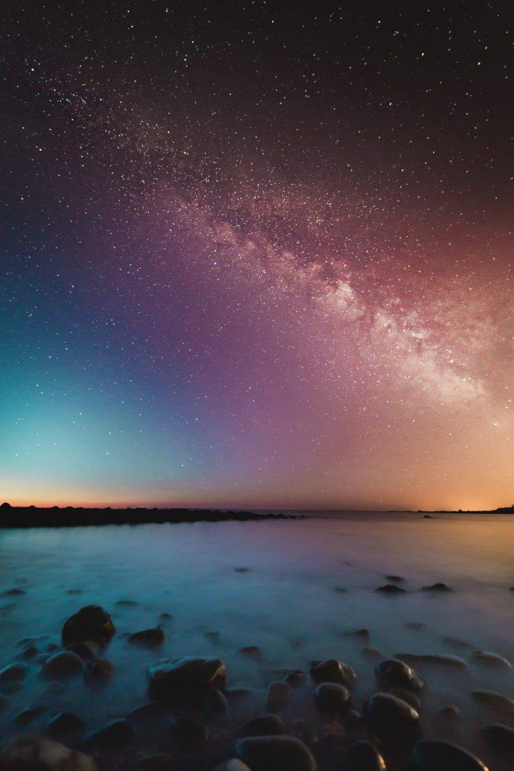 nature, Stars, Water, Galaxy, Flares, Landscape HD Wallpaper Desktop Background