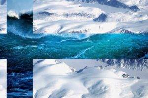 water, Snow, Finland, Flag, Mountains, Sea