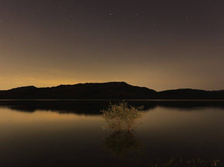 nature, Landscape, Mountains, Plants, Lake, Reflection, Clear sky HD Wallpaper Desktop Background