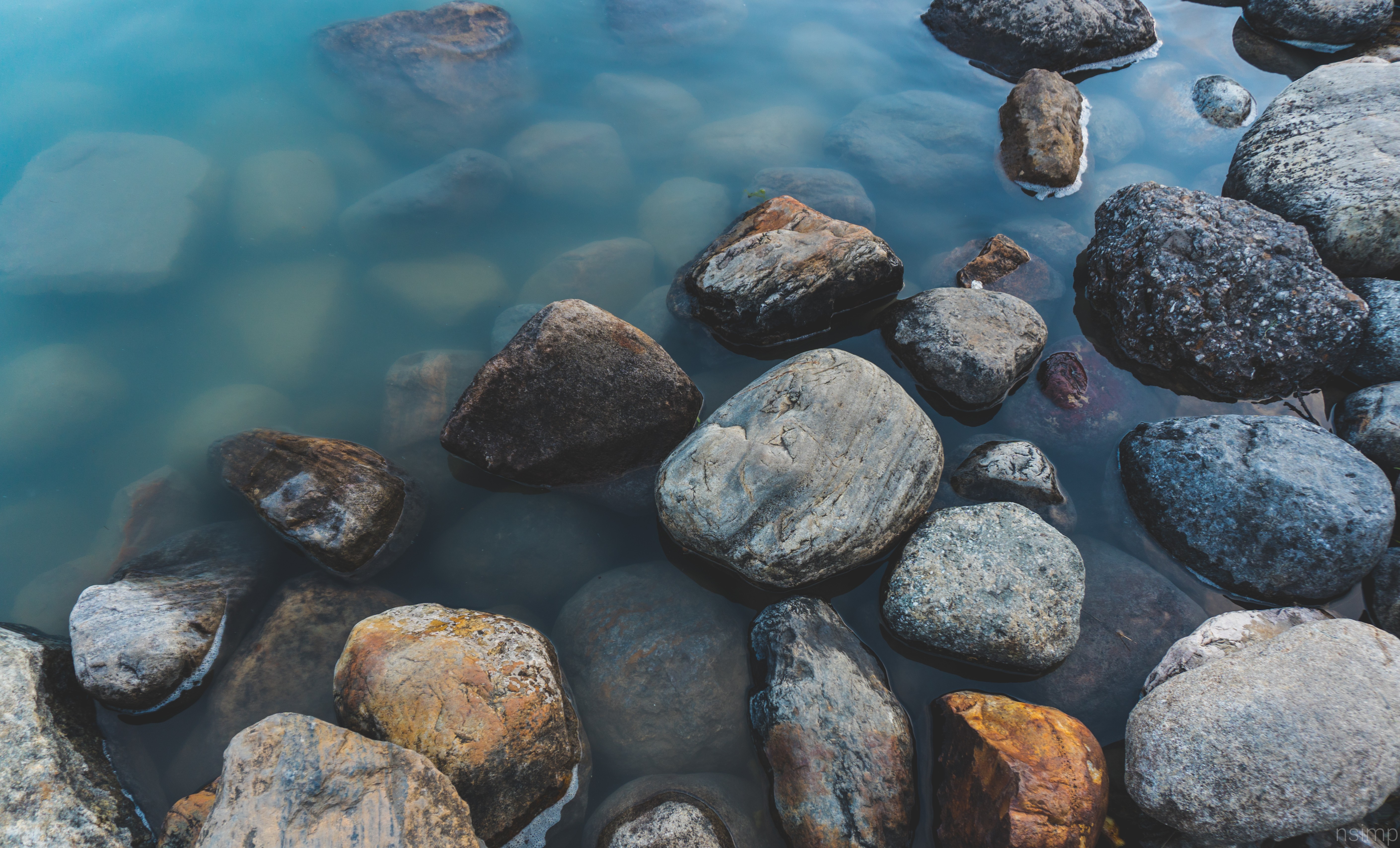 rocks, Water, Nature Wallpaper