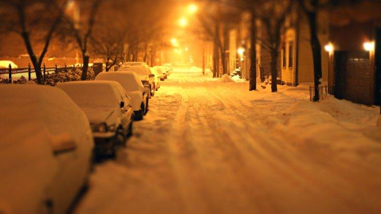 snow, Night, Car HD Wallpaper Desktop Background