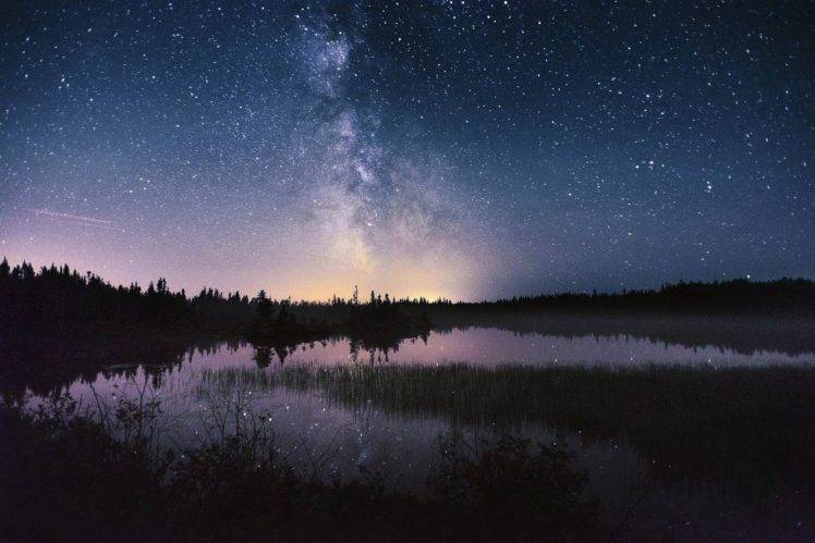 nature, Landscape, Photography, Milky Way, Starry night, Lake, Reflection HD Wallpaper Desktop Background