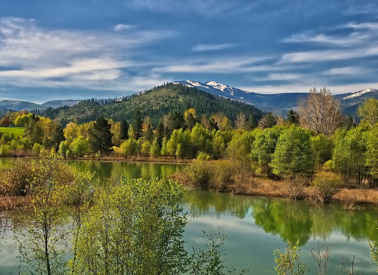 nature, Landscape, Photography, Spring, River, Mountains, Trees, Forest, Idaho Wallpaper