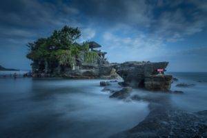 photography, Landscape, Nature, Long exposure, Trees, Temple, Water, Sea, Bali, Rocks