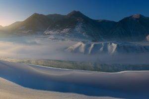 photography, Landscape, Mountains, Snow, Nature, Mist