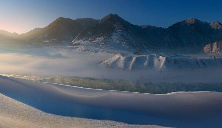 photography, Landscape, Mountains, Snow, Nature, Mist HD Wallpaper Desktop Background