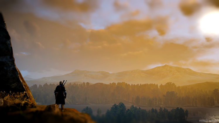 Geralt of Rivia, The Witcher 3: Wild Hunt, The Witcher, Sunset HD Wallpaper Desktop Background