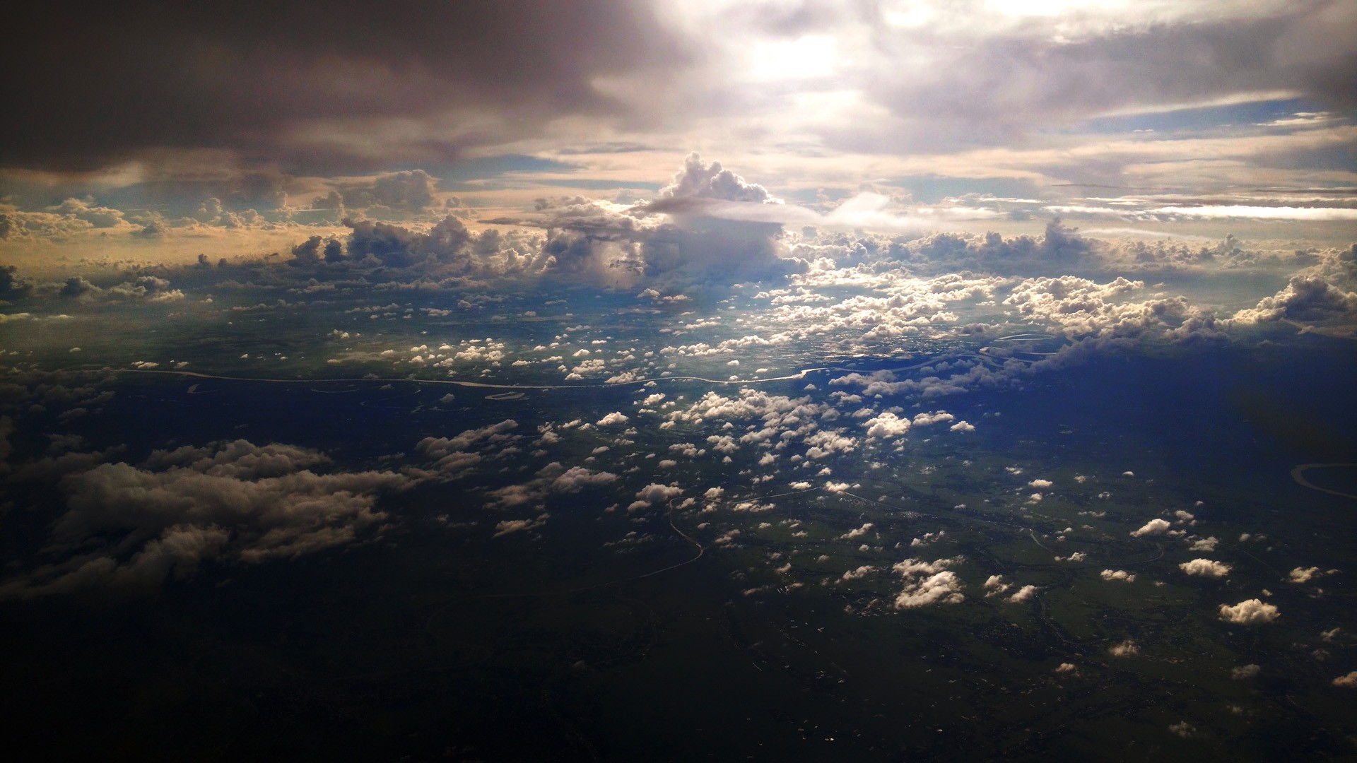 aerial view, Bangladesh, Clouds Wallpaper
