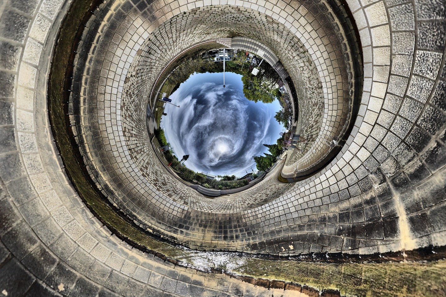 architecture, Building, Panoramic sphere, Clouds, HDR, Trees, Tiles, Urban, Street Wallpaper