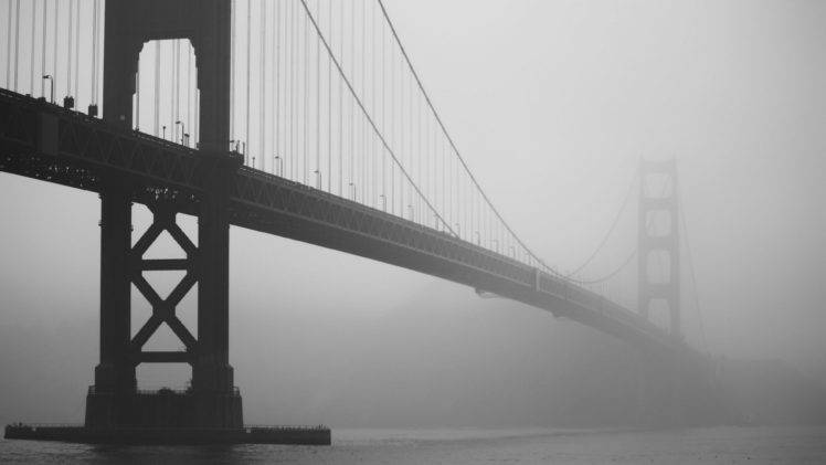 bridge, Mist, Sea, Monochrome, Golden Gate Bridge HD Wallpaper Desktop Background