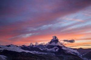 nature, Mountains, Matterhorn, Sunset