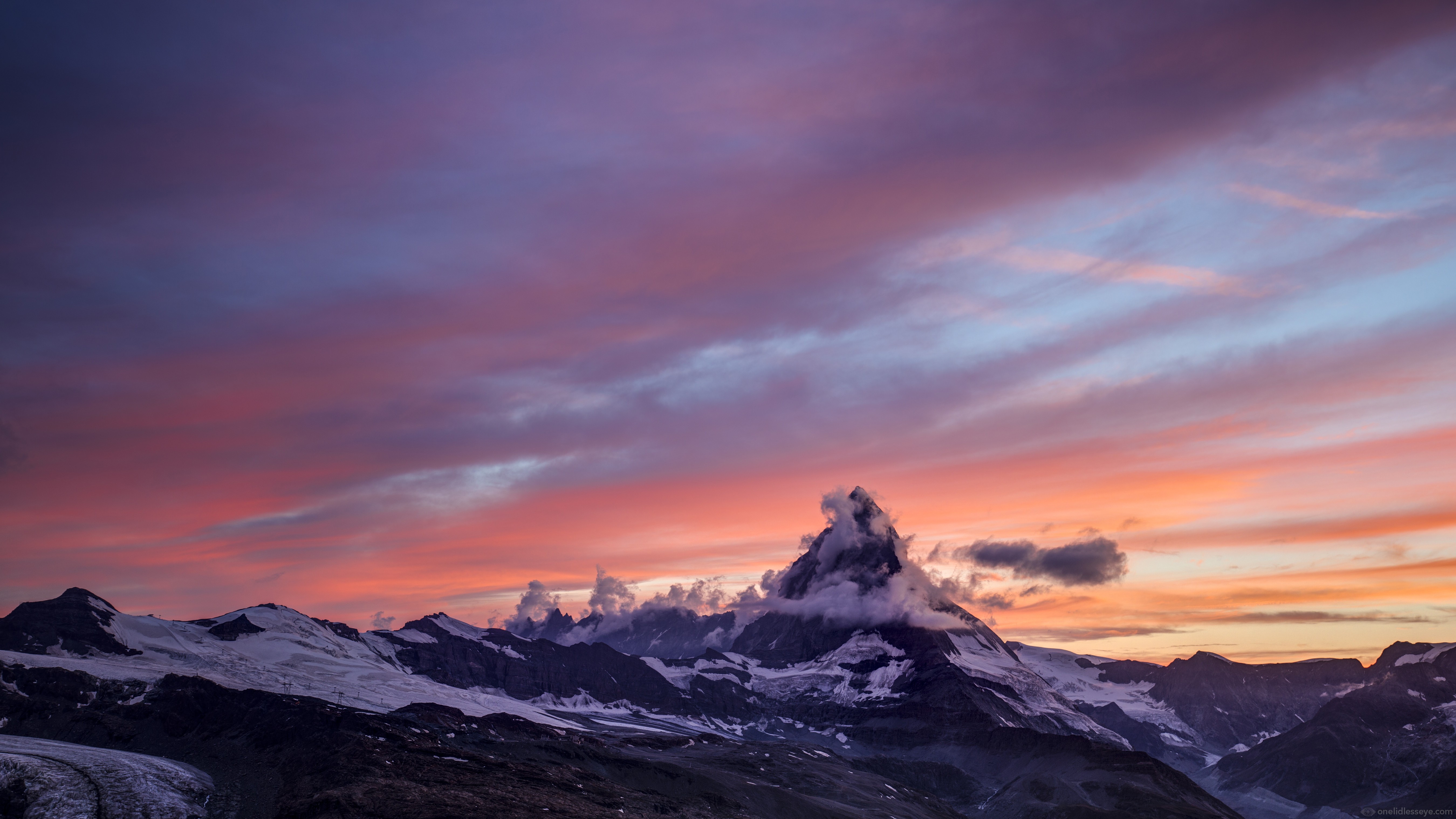 nature, Mountains, Matterhorn, Sunset Wallpaper