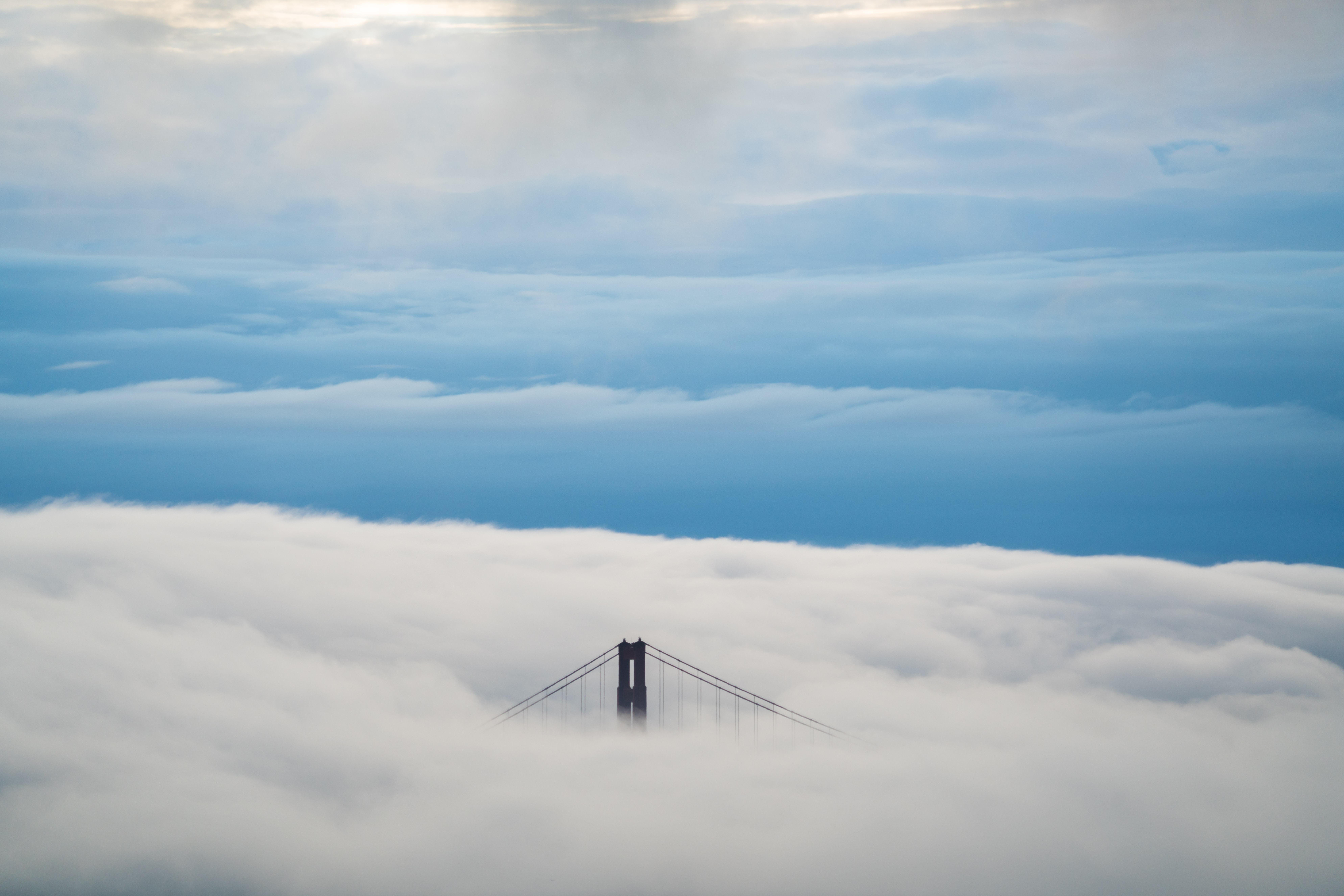 aerial view, Bridge, Clouds Wallpaper
