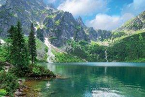 photography, Nature, Landscape, Mountains, Lake, Trees, Emerald, Water, Summer