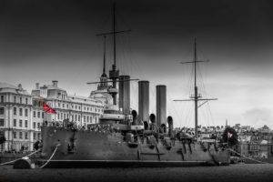 Russian, Aurora, Military, Selective coloring, Ship, Vehicle, Cruiser, St. Petersburg