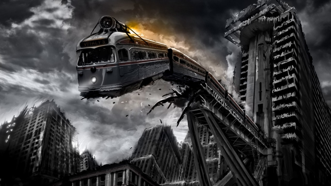 train, Apocalyptic, Vehicle, City Wallpaper