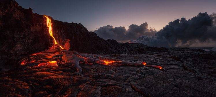 Tom Kualii, Nature, Volcano, Hawaii, Island, Lava, Rocks, Volcanic eruption HD Wallpaper Desktop Background