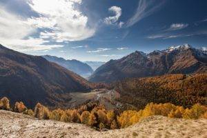 nature,   landscape, Mountains, Sky, Fall, Trees, Valley