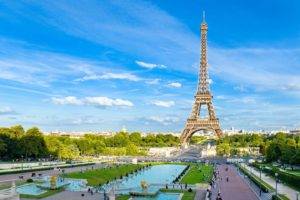 French, Architecture, Tower, France, Eiffel Tower, Trees, Sky, Clouds, Water