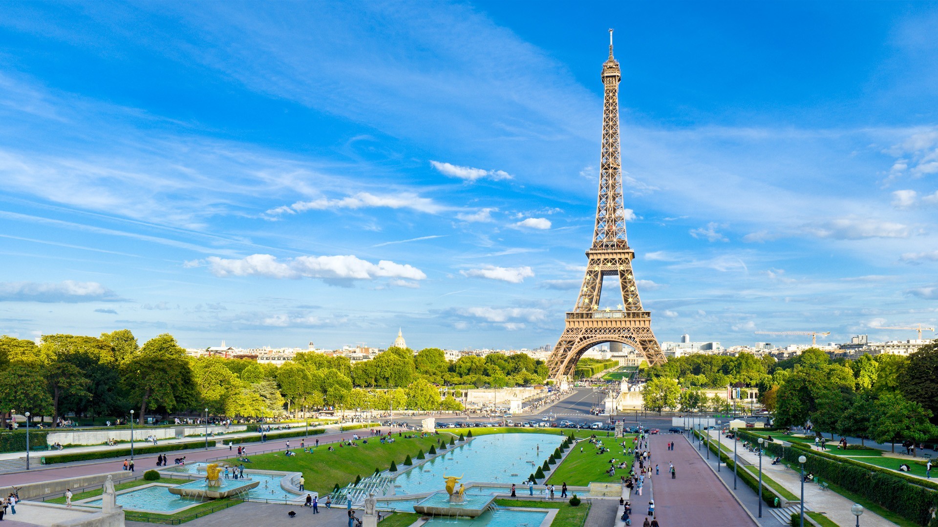 French, Architecture, Tower, France, Eiffel Tower, Trees, Sky, Clouds, Water Wallpaper