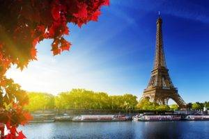 French, Architecture, Tower, France, Eiffel Tower, Trees, Sky, Water