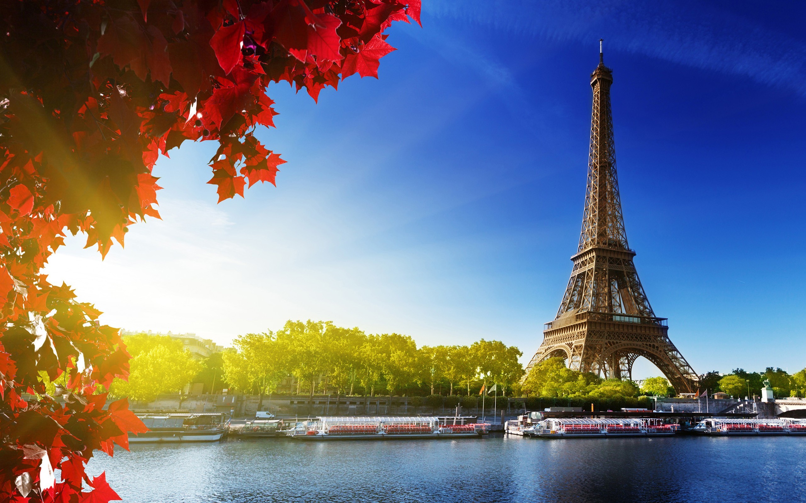 French, Architecture, Tower, France, Eiffel Tower, Trees, Sky, Water Wallpaper