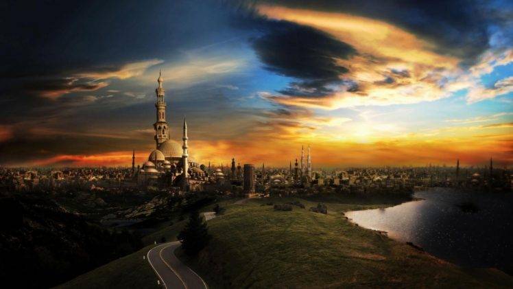 Arabic, Cityscape, Road, Sky HD Wallpaper Desktop Background