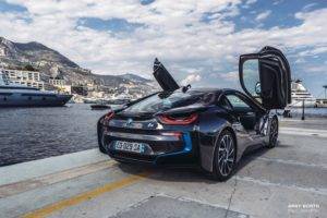 BMW i8, Black cars, Sports car, Monaco, Arny North