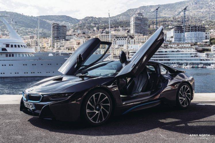 BMW i8, Black cars, Sports car, Monaco, Arny North HD Wallpaper Desktop Background