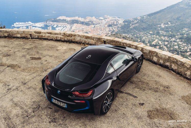 BMW i8, Black cars, Sports car, Monaco, Arny North HD Wallpaper Desktop Background