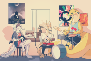 Anthro, Furry, Music, Animals, Drums, Guitar, Synthesizer, Flying Lotus