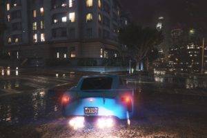 Grand Theft Auto V, Car, Rain, Street