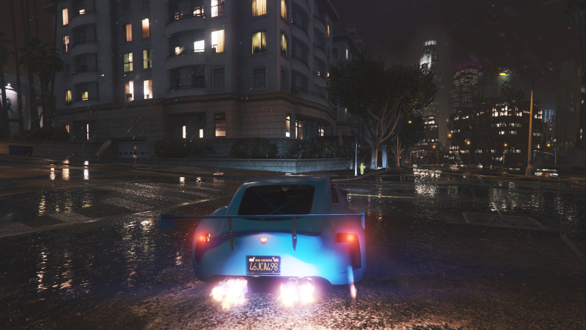Grand Theft Auto V, Car, Rain, Street Wallpaper