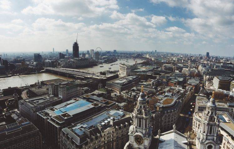 city, Water, Sky, London, London Eye, River Thames HD Wallpaper Desktop Background