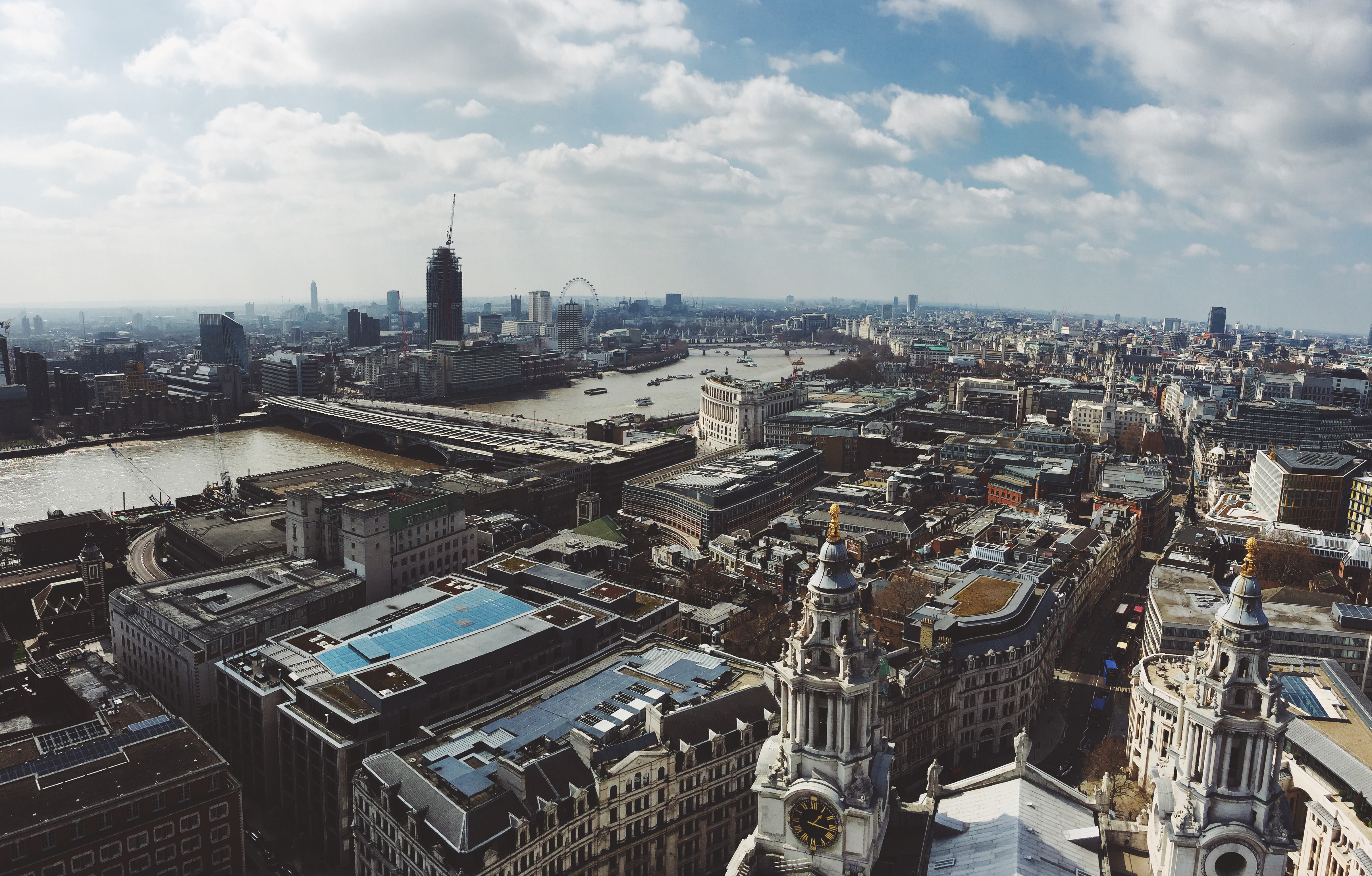 city, Water, Sky, London, London Eye, River Thames Wallpaper