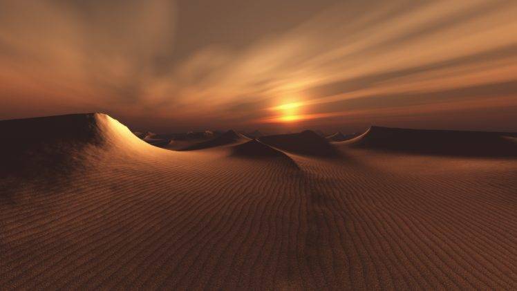 desert, Sunset HD Wallpaper Desktop Background