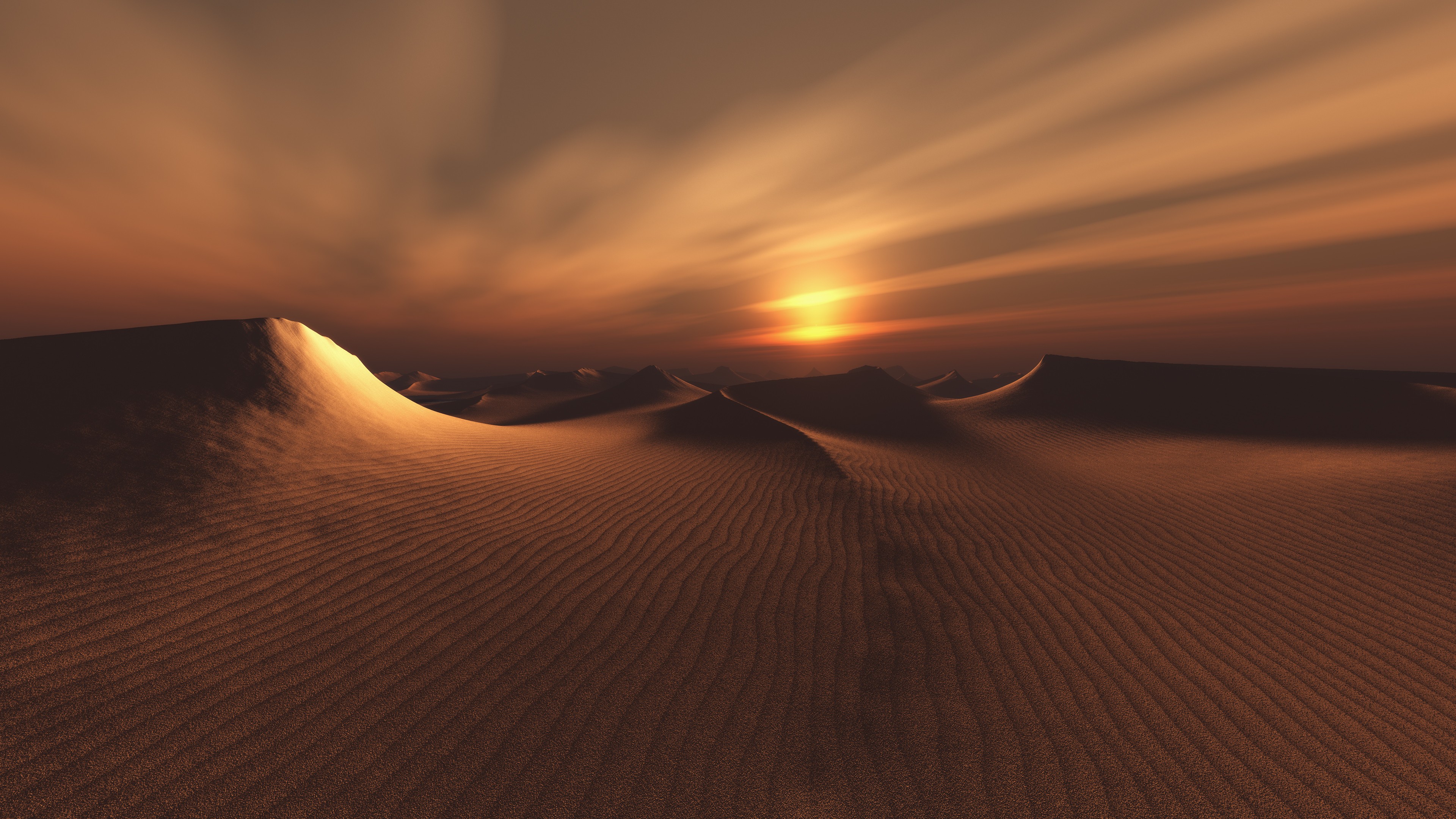 desert, Sunset Wallpaper