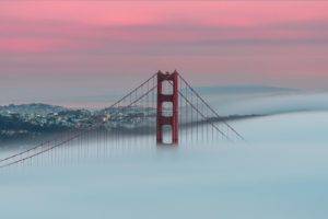 mist, Landscape, Sunlight, Bridge, Red, San Francisco, Golden Gate Bridge