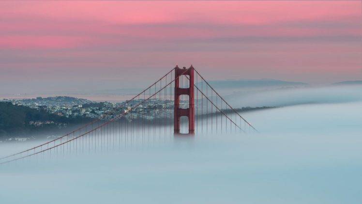 mist, Landscape, Sunlight, Bridge, Red, San Francisco, Golden Gate Bridge HD Wallpaper Desktop Background
