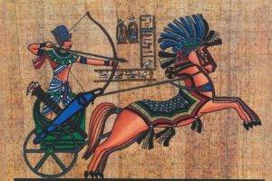 archer, Pharaoh, Men, Animals, Horse, Egypt, Ancient, Hieroglyphics, Bow, Arrows, Texture, Papyrus