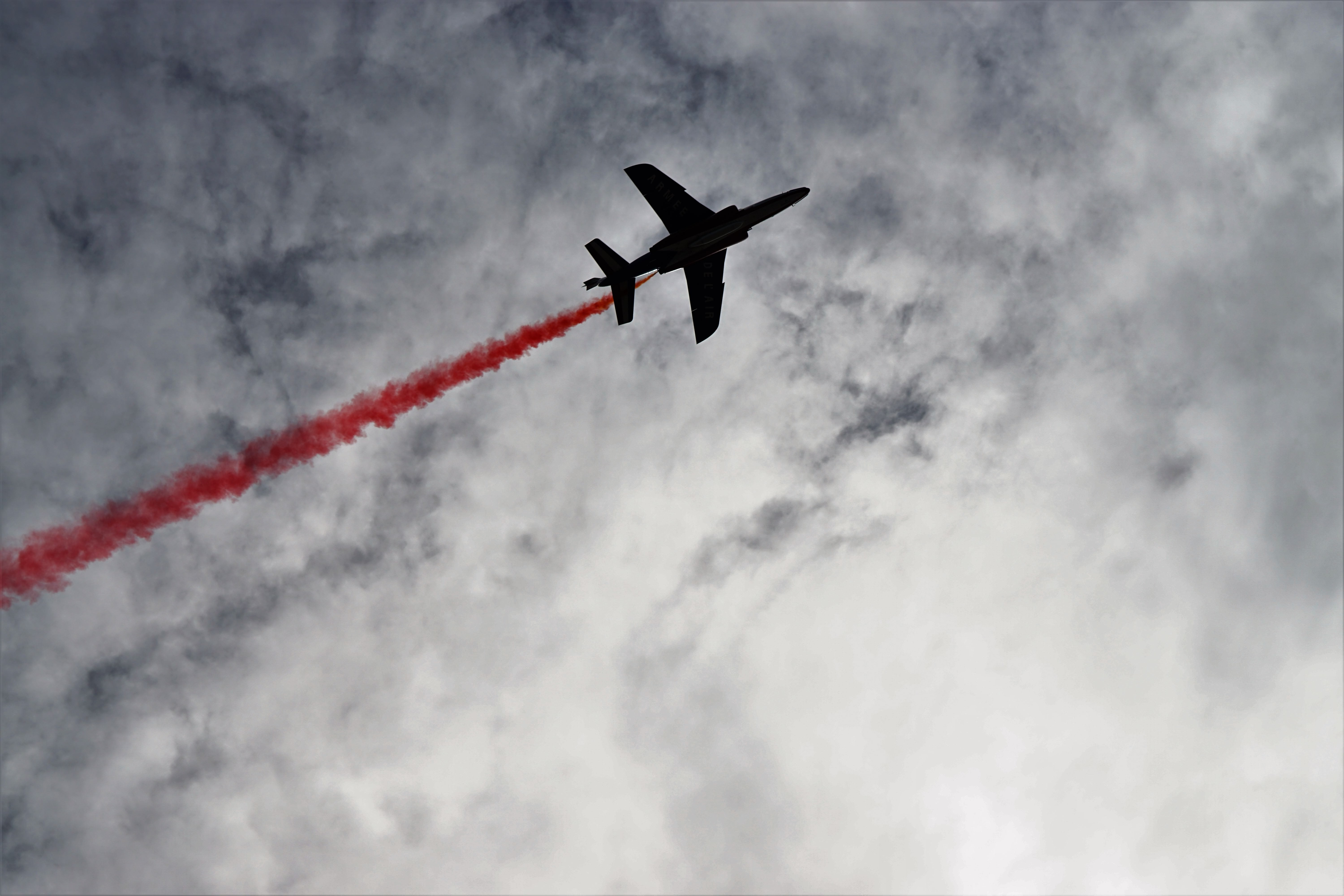 airplane, Colored smoke, Clouds, Aircraft Wallpaper