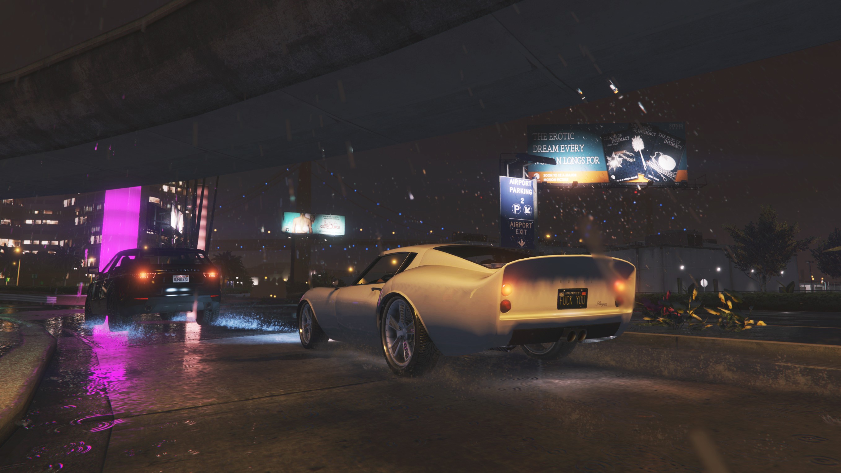 Grand Theft Auto V, Car, Rain, Night, Traffic, Highway Wallpaper