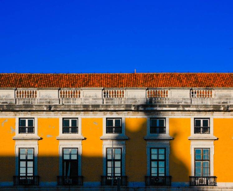 Lisbon, Window, Yellow, Sky, Architecture, Old HD Wallpaper Desktop Background