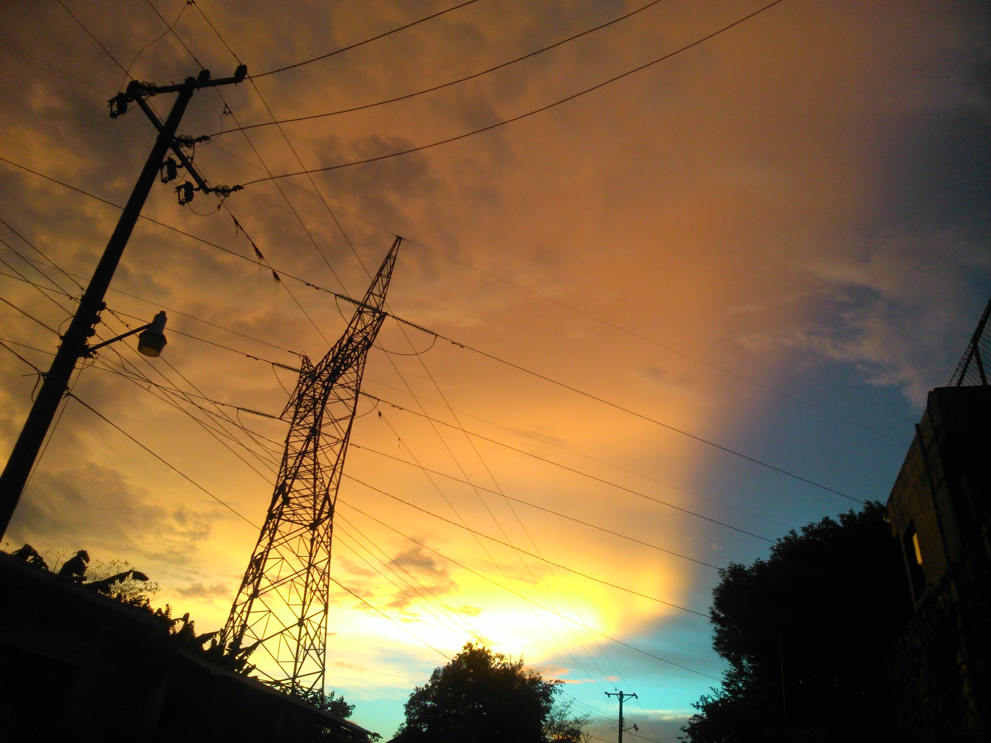 clouds, Powerlines, Sky Wallpaper