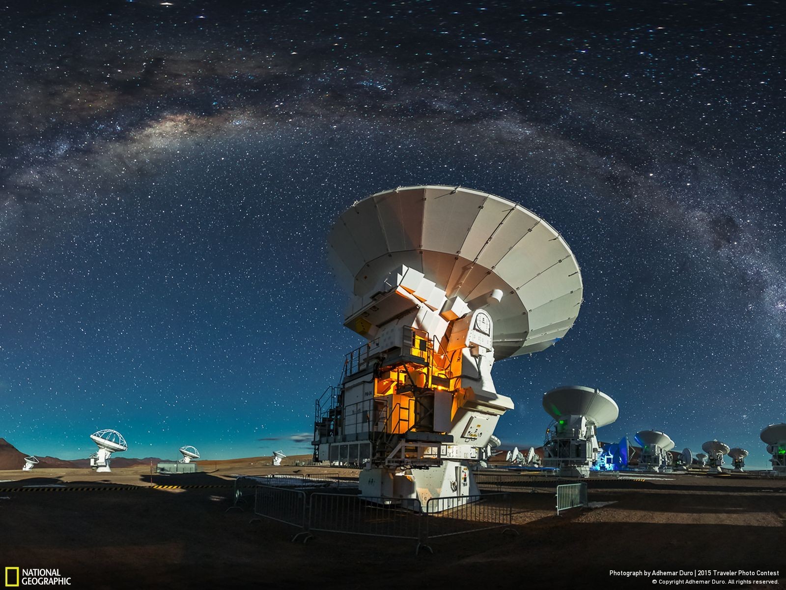 sky, Clouds, Landscape, Radio telescope, Chile Wallpaper