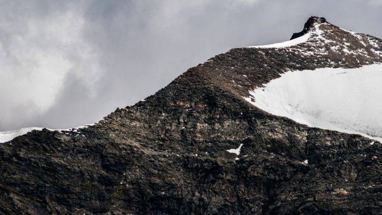 mountains, Snow, Sky, Stairway, Cross, Summit, Snowy peak, Crucifix HD Wallpaper Desktop Background