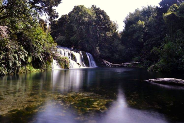 waterfall, New Zealand, Water, Long exposure, Landscape HD Wallpaper Desktop Background